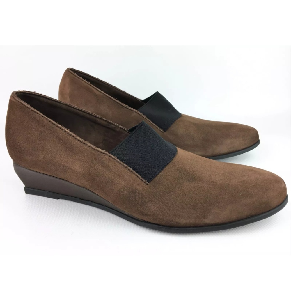 Arche Emyone Brown Nubuck Slip-ons Wedge Pumps